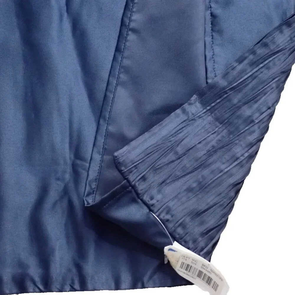 Royal Blue Rouched Textured Satin Euro Pillow Cover 26